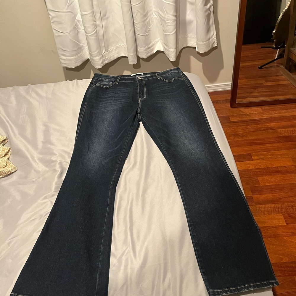 KanCan Dark Blue Flare Jeans​